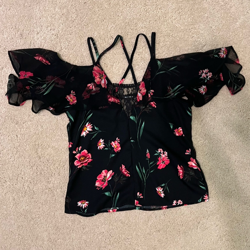 Black Floral Top